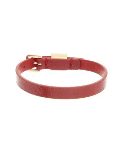 Valentino Garavani Valentino Vlogo Leather Bracelet In Metallic