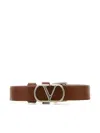 Valentino Vlogo Leather Bracelet In Silver