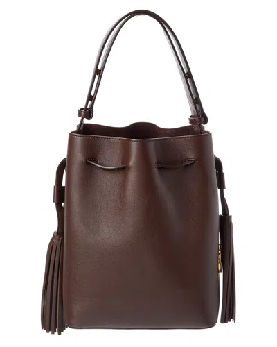 【関税&送料込】Valentino Garavani Brown Leather Vlogo Bucke Valentino Garavani Chocolate Leather Vlogo Signature Bucket