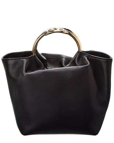 Valentino Garavani Valentino Vlogo Leather Bucket Bag In Black