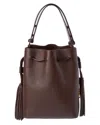 Valentino Borsa A Secchiello Vlogo Signature In Pelle Cioccolato  Donna In Brown