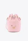 Valentino Garavani Vlogo Leather Bucket Bag In Pink