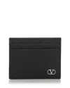 Valentino Garavani Vlogo Leather Card Case In Black