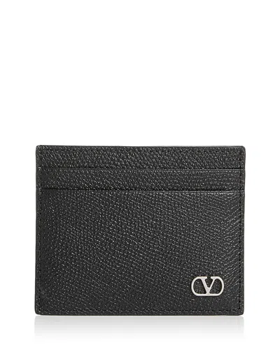 Valentino Garavani Vlogo Leather Card Case In Black