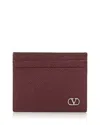 Valentino Vlogo Leather Card Case In Red
