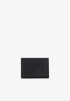 Valentino Vlogo Leather Cardholder In Black