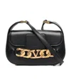 Valentino Garavani Vlogo Chain Small Leather Shoulder Bag In Black