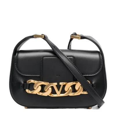 VALENTINO GARAVANI VALENTINO VLOGO PLAQUE CHAIN-LINK SHOULDER BAG