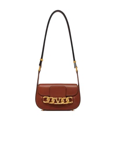 Valentino Garavani Vlogo Leather Crossbody Bag In Brown