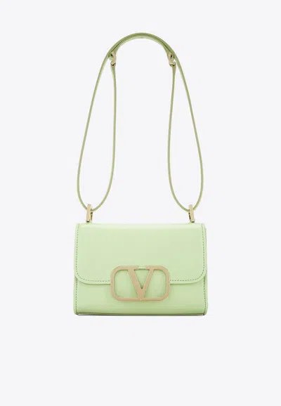 Valentino Garavani Vlogo Leather Crossbody Bag In Green