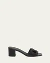 Valentino Garavani Slide Vlogo Signature Cut-out Sandals In Fv0 Nero Antique Brass