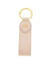 Valentino Vlogo Leather Keychain In Pink