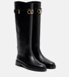Valentino Garavani Vlogo Signature Calfskin Boot 30mm Woman Black 41.5 In Black