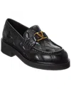 Valentino Black Leather Loafers In Black