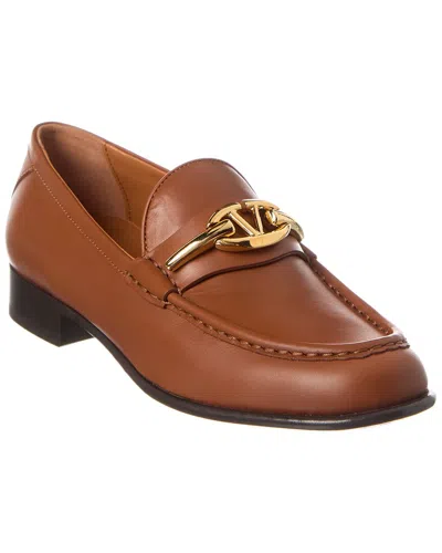 Valentino Garavani Valentino Vlogo Leather Loafer In Brown
