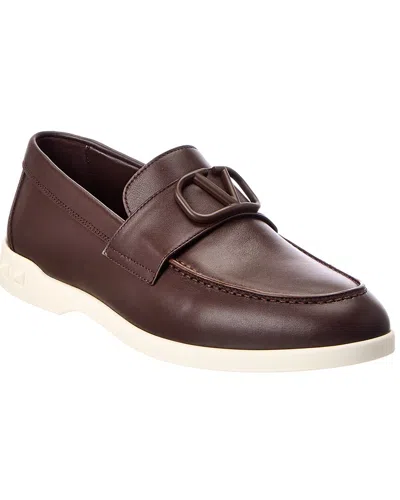 Valentino Garavani Valentino Vlogo Leather Loafer In Brown