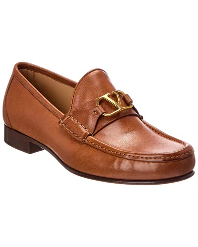 Valentino Garavani Valentino Vlogo Leather Loafer In Brown