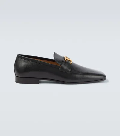 Valentino Garavani Vlogo Signature Goatskin Loafers In Black