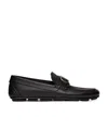 Valentino Vlogo Leather Loafers In Black