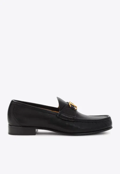 VALENTINO GARAVANI VLOGO LEATHER LOAFERS