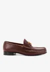 Valentino Loafers Leather Gold-tone Hardware In Brown
