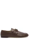 Valentino Garavani Leather Vlogo Loafers In Brown