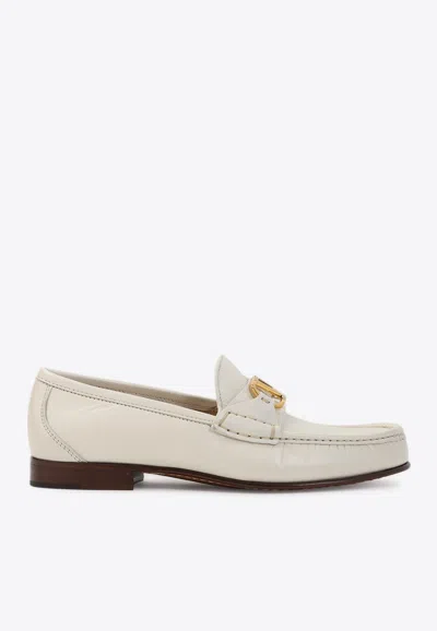 VALENTINO GARAVANI VLOGO LEATHER LOAFERS