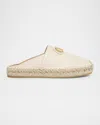 Valentino Vlogo 25 Embellished Textured-leather Espadrille Mules In I16 Light Ivory