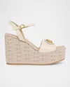 Valentino Vlogo Signature 120 Grainy Leather Wedge Sandal