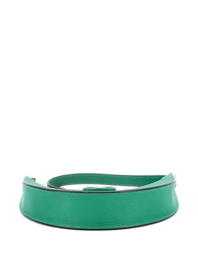 Pre-owned Valentino Garavani Vlogo Leather Mini Hobo Bag In Green