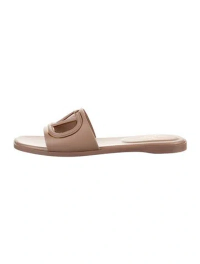 Pre-owned Valentino Garavani Vlogo Leather Mules W/ Tags In Brown