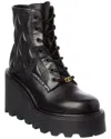 Valentino Vlogo Leather Platform Boot In Black