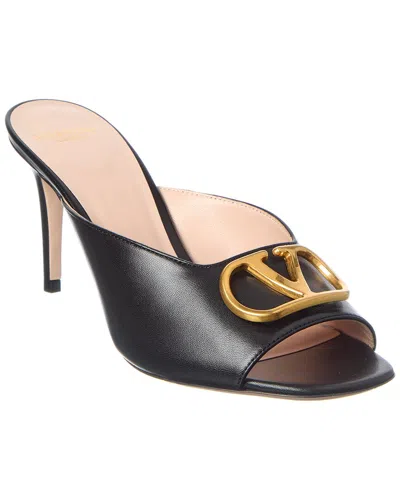 Valentino Garavani Valentino Vlogo Leather Sandal In Black