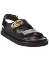 Valentino Garavani Vlogo Locker Shearling Sandal Woman Black 40 In Black