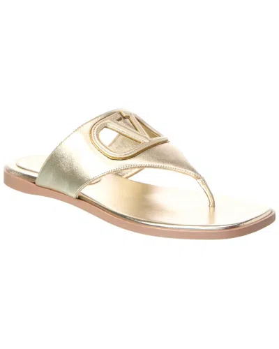 Valentino Garavani Valentino Vlogo Leather Sandal In Gold