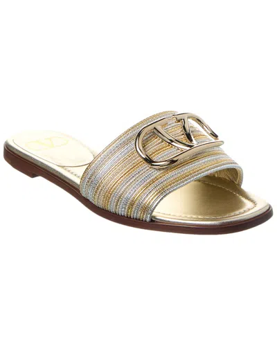 Valentino Garavani Valentino Vlogo Leather Sandal In Gold