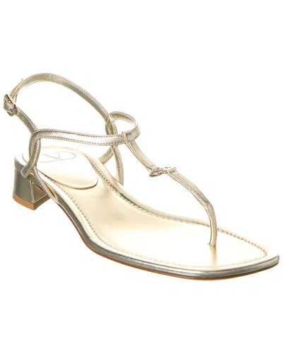 Valentino Garavani Valentino Vlogo Leather Sandal In Gold