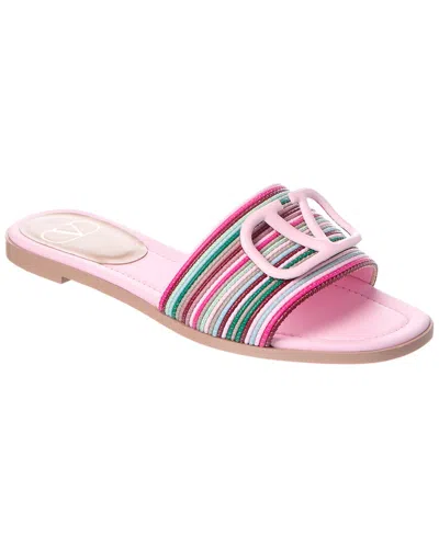 Valentino Garavani Multicolor Leather Slides In Pink
