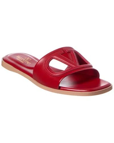 Valentino Garavani Valentino Vlogo Leather Sandal In Red