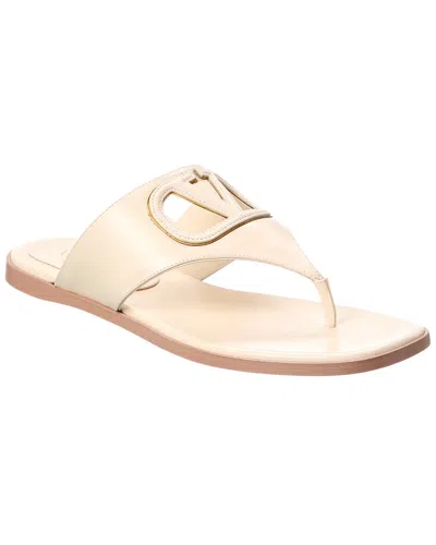 Valentino Garavani Valentino Vlogo Leather Sandal In White