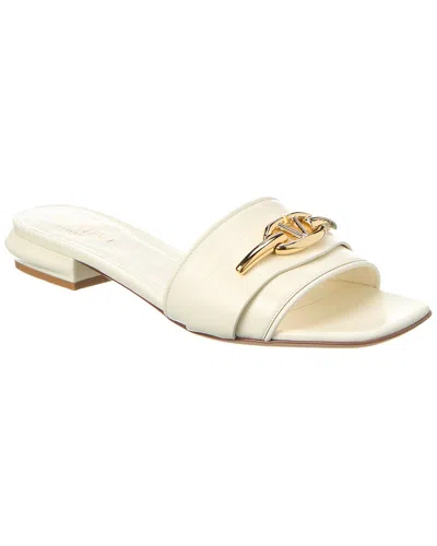 Valentino Garavani Valentino Vlogo Leather Sandal In White