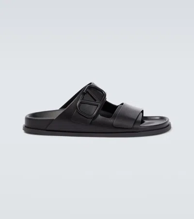 Valentino Garavani Logo Sandals In Black