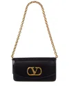 Valentino Vlogo Leather Shoulder Bag In Black