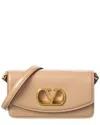 Valentino Garavani Valentino Vlogo Leather Shoulder Bag In Neutral