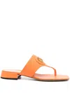 Valentino Vlogo Signature Leather Sandal In Orange