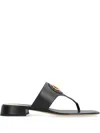 Valentino Vlogo Signature Leather Sandal In Schwarz