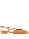 Valentino Vlogo Ballerinas In Brown