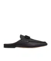 Valentino Vlogo Leather Slippers In Black