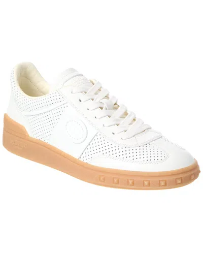 Valentino Garavani Valentino Vlogo Leather Sneaker In White
