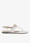 Valentino Vlogo Signature Thong Sandals Flat Sole In White